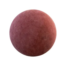 Irregular red stone pavement
